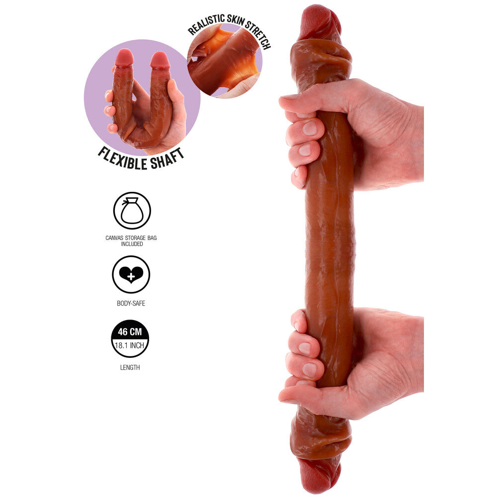 Silicone Foreskin Double Dong 18 Inches