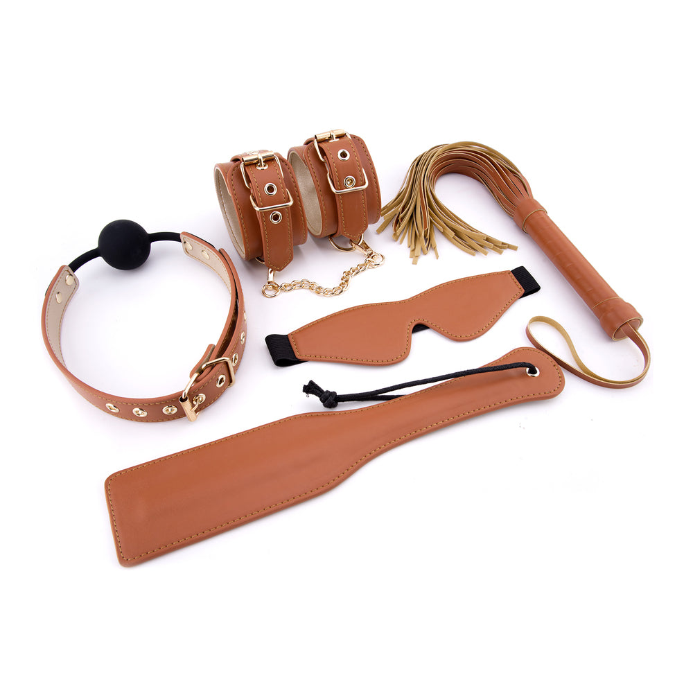 BDSM Cognac Vegan Leather Set