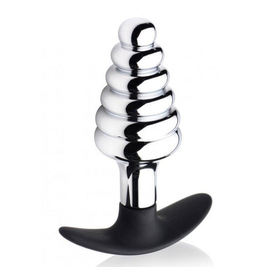 Dark Hive Metal And Silicone Ribbed Anal Plug