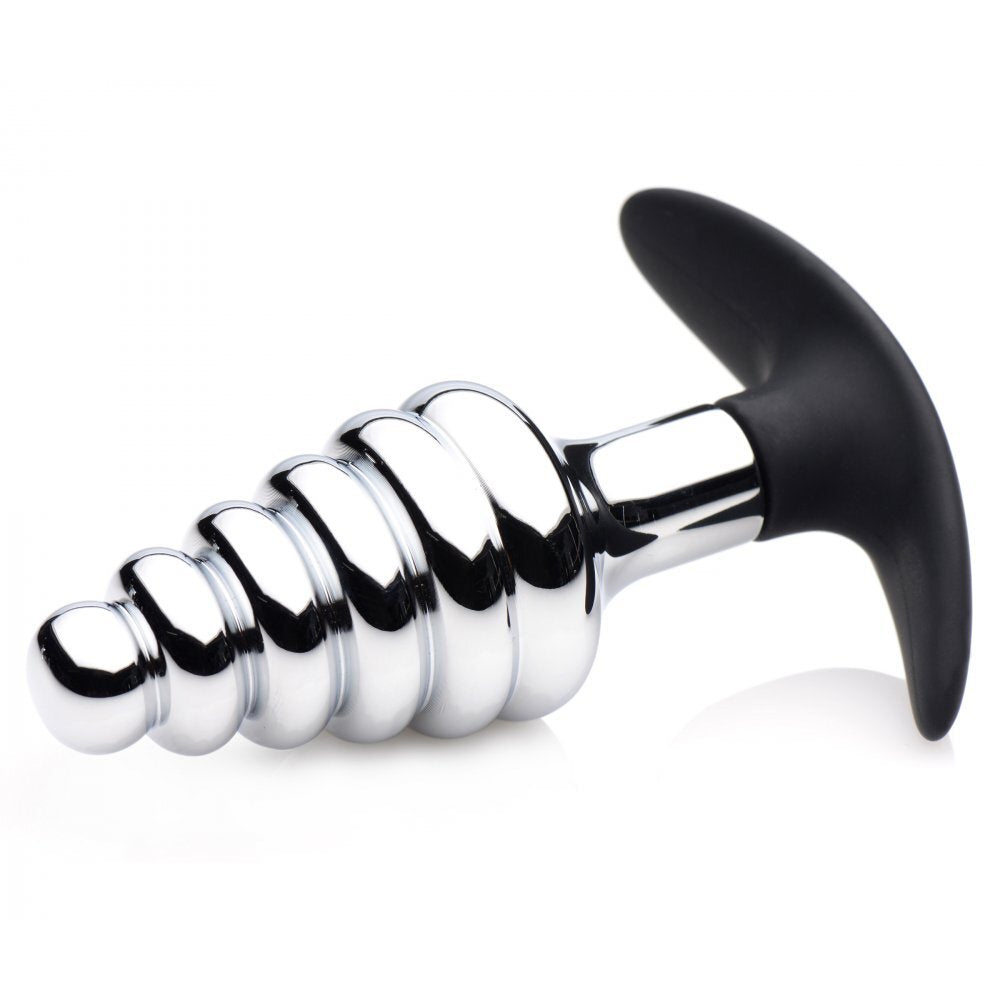 Dark Hive Metal And Silicone Ribbed Anal Plug