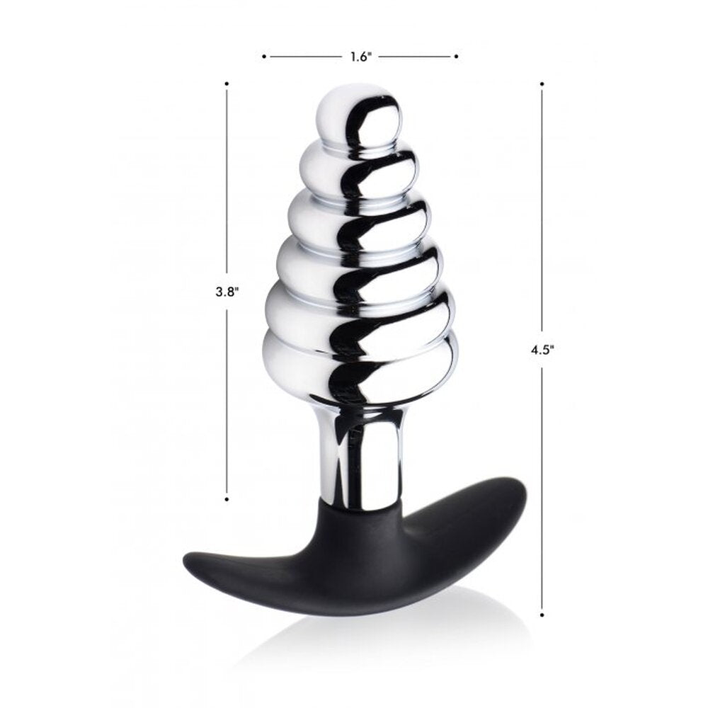 Dark Hive Metal And Silicone Ribbed Anal Plug