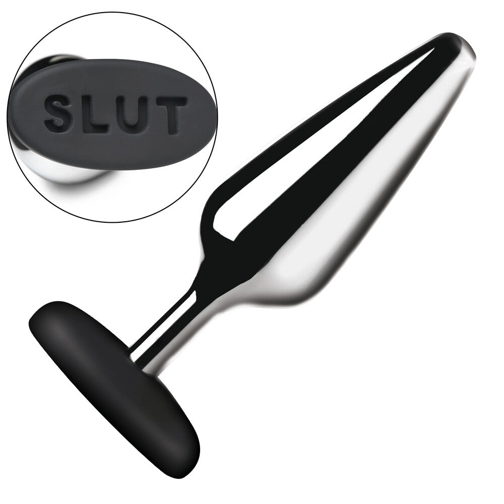Butt Slut Metal and Silicone Butt Plug