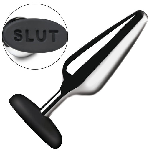Butt Slut Metal and Silicone Butt Plug