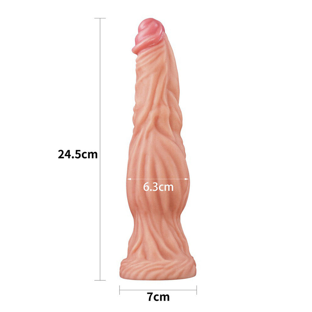 9.5 Inch Dual Layered Silicone Cock Flesh Pink