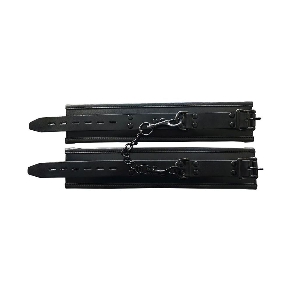 Padded Leather Ankle Cuffs Black