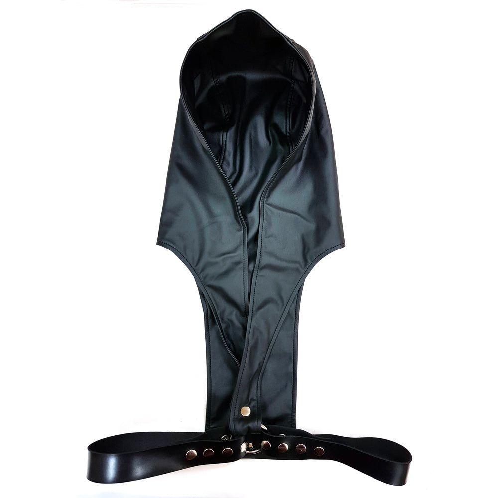 Leather Harness with Faux Leather Hoodie