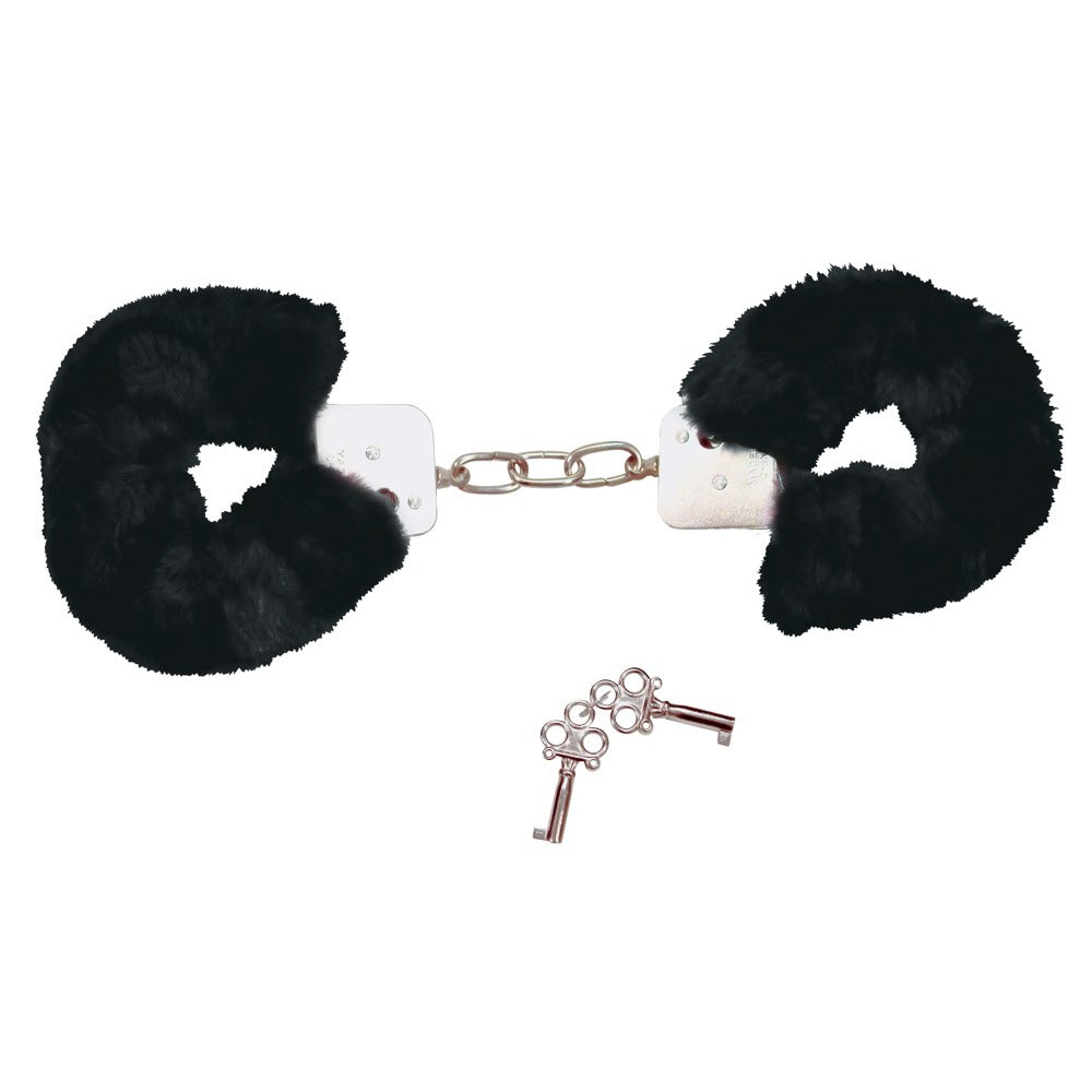 Black Plush Handcuffs