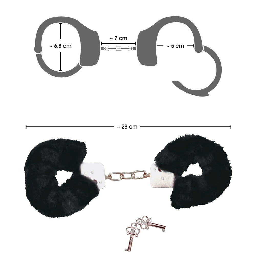 Black Plush Handcuffs
