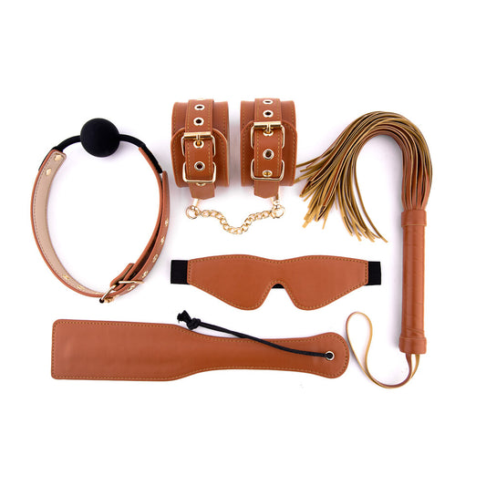 BDSM Cognac Vegan Leather Set