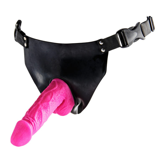 Pink Powergirl Strap On Vibrating Dong