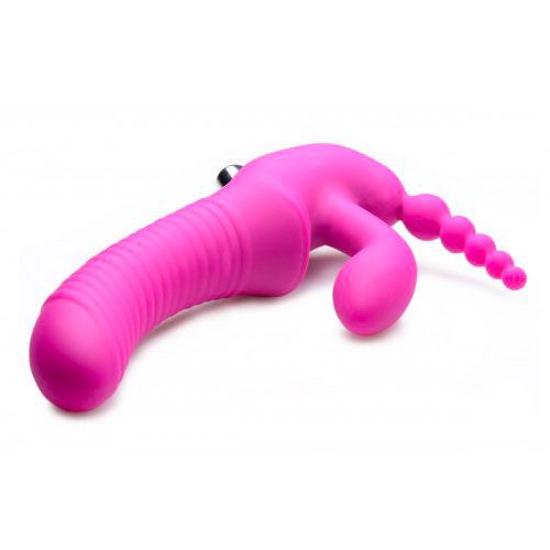 Vibrating Silicone Strapless Strap On Triple G Di