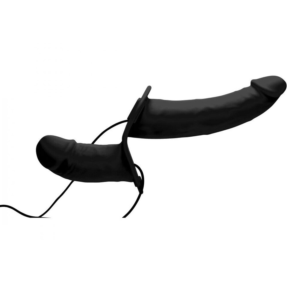 Pegger Silicone Vibrating Double Dildo With Harness