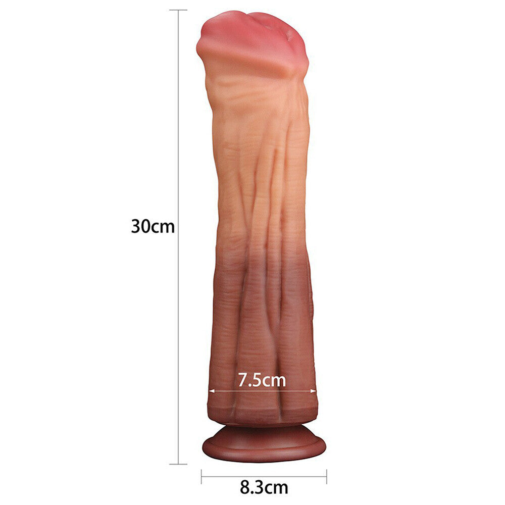 12 Inch Dual Layered Silicone Horse Cock