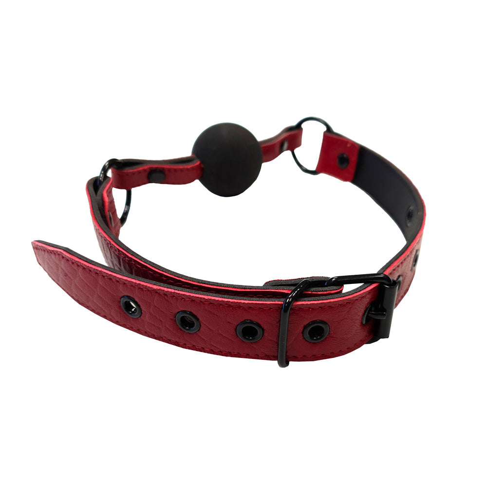 Leather Croc Print Ball Gag