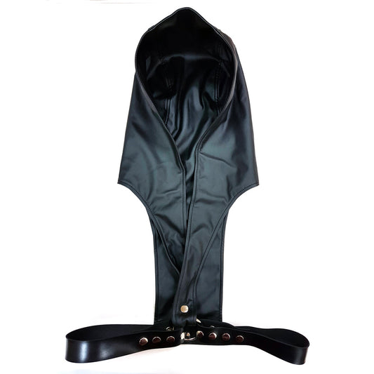 Leather Harness with Faux Leather Hoodie